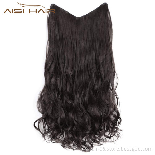 Aisi Hair Women 4 Clips Hair Extensions Natural Wavy Long High Temperature Fiber Synthetic Clip In Hairpieces